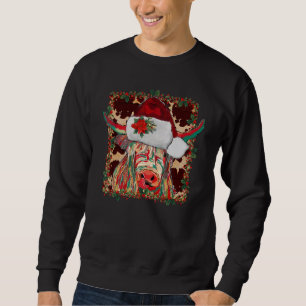 Christmas Longhorn Cow Cute Christmas Western Sweatshirt
