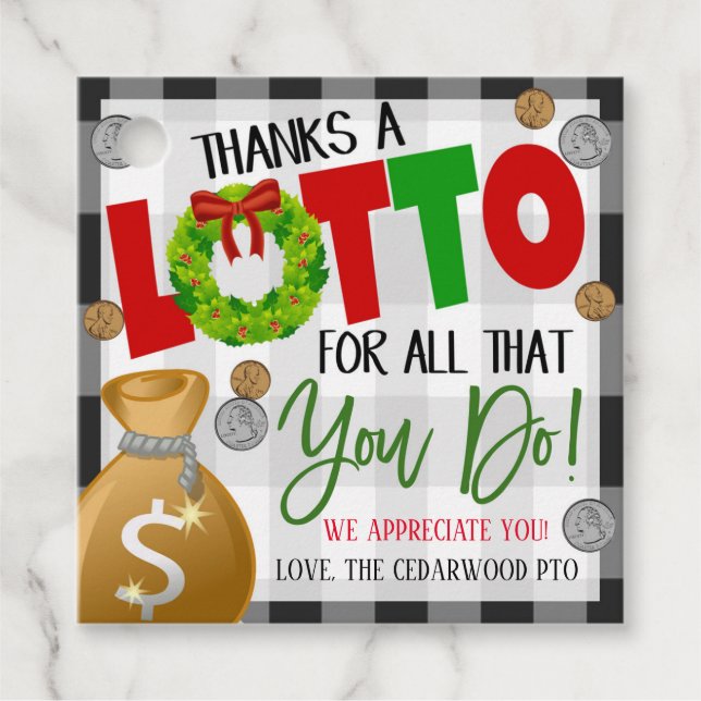 Christmas Lottery Gift Tags (Front)