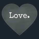 Christmas Love Chalkboard Heart Sticker<br><div class="desc">Elegant Christmas festive envelope seal or gift sticker with the text 'Love in chic stylish typography on a chalkboard background. Perfect for your Christmas gifts, mailing and festive small business packages. If you need any help or matching products please contact us through our store. Exclusively designed for you by Happy...</div>