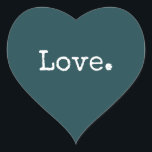 Christmas Love Classic Deep Teal Heart Sticker<br><div class="desc">Elegant Christmas festive envelope seal or gift sticker with the text 'Love in chic stylish typography on a deep teal background. Perfect for your Christmas gifts, mailing and festive small business packages. If you need any help or matching products please contact us through our store. Exclusively designed for you by...</div>