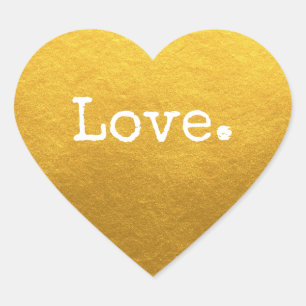 Christmas Love Classic Gold Heart Sticker