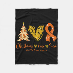 Christmas Love Cure Orange Ribbon Crps Awareness X Fleece Blanket