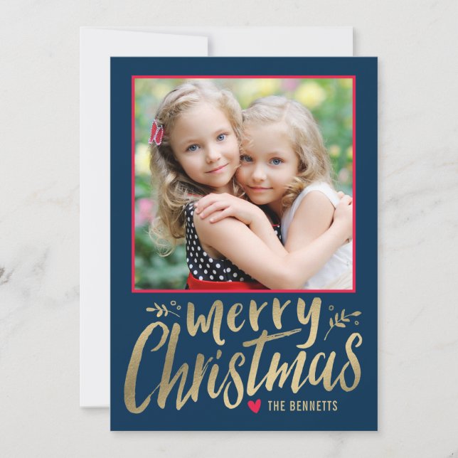 Christmas Love EDITABLE COLOR Holiday Photo Card (Front)
