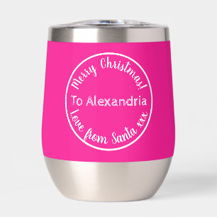 Christmas Love From Santa Personalised Hot Pink
