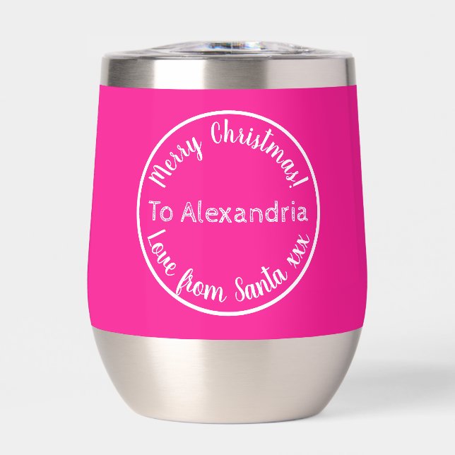 Christmas Love From Santa Personalised Hot Pink (Front)