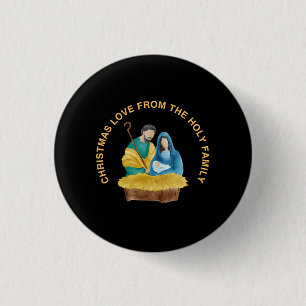 CHRISTMAS LOVE FROM THE HOLY FAMILY 3 CM ROUND BADGE