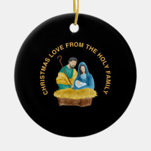 CHRISTMAS LOVE FROM THE HOLY FAMILY CERAMIC TREE DECORATION