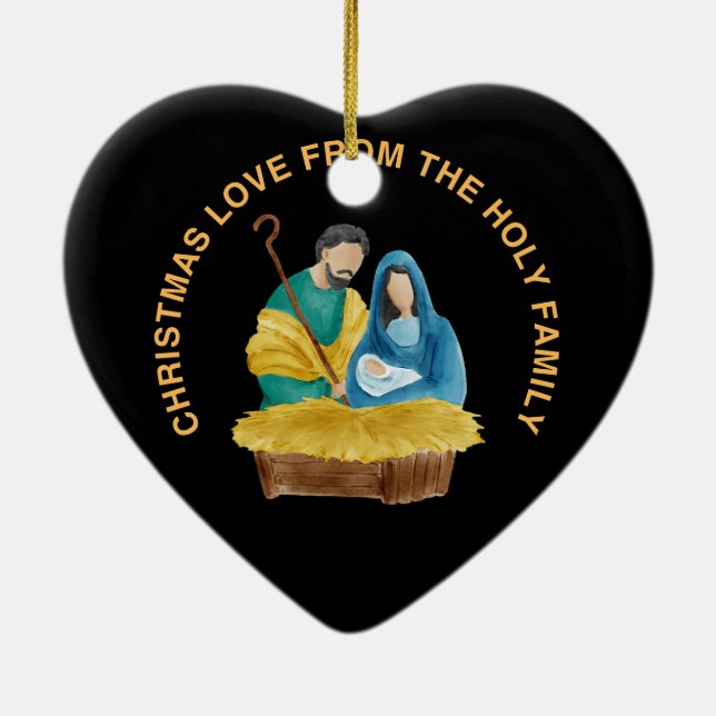 CHRISTMAS LOVE FROM THE HOLY FAMILY CERAMIC TREE DECORATION (Back)