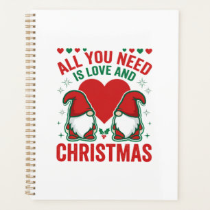 Christmas Love Heart Santa Gnome Design Planner