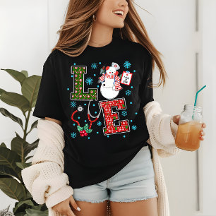 Christmas Love Nurse Cute Medical Snowman Holly Tri-Blend Shirt