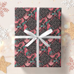 Christmas Love Peace Hope Winter Birds  Wrapping Paper<br><div class="desc">This Christmas wrapping paper features a modern bird,  berries,  winter foliage pattern design with LOVE PEACE HOPE text.</div>