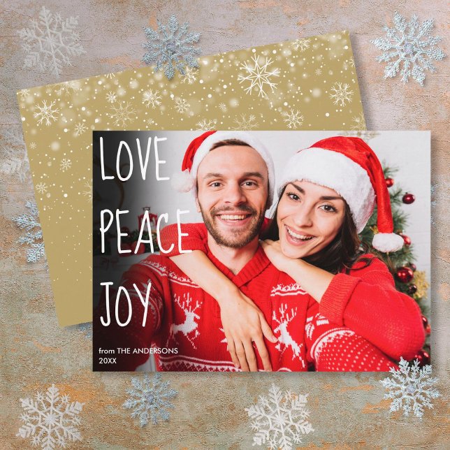 Christmas Love Peace Joy Modern Photo Holiday Card (Christmas Love Peace Joy Modern Photo Holiday Card)