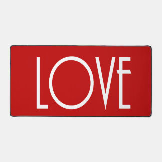 Christmas Love Red Background Holiday Doormat Desk Mat