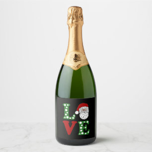 Christmas Love, Santa Love, Love Christmas, Love Sparkling Wine Label