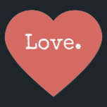 Christmas Love Warm Red Heart Sticker<br><div class="desc">Elegant Christmas festive envelope seal or gift sticker with the text 'Love' in chic stylish typography on a warm red background. Perfect for your Christmas gifts, mailing and festive small business packages. If you need any help or matching products please contact us through our store. Exclusively designed for you by...</div>