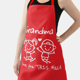 Christmas Love You Grandma Fun Graphic Gift Apron