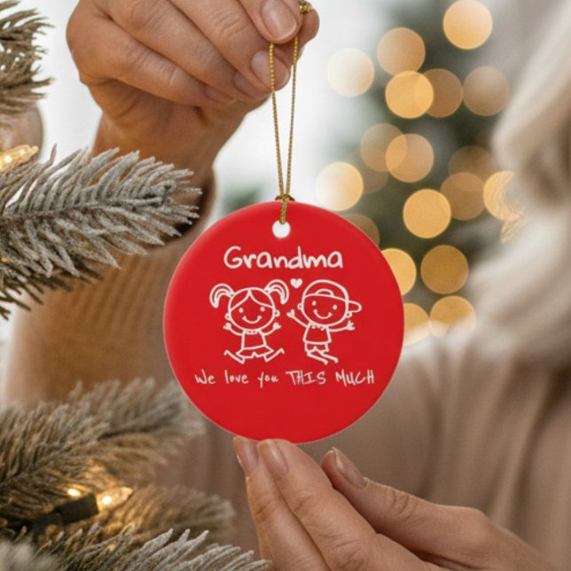 Christmas Love You Grandma Fun Graphic Gift Ceramic Tree Decoration (Creator Uploaded)