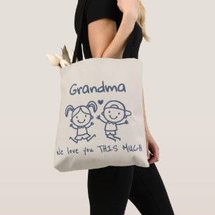 Christmas Love You Grandma Fun Graphic Gift Tote Bag