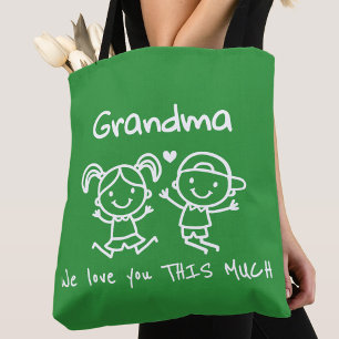 Christmas Love You Grandma Fun Graphic Gift Tote Bag