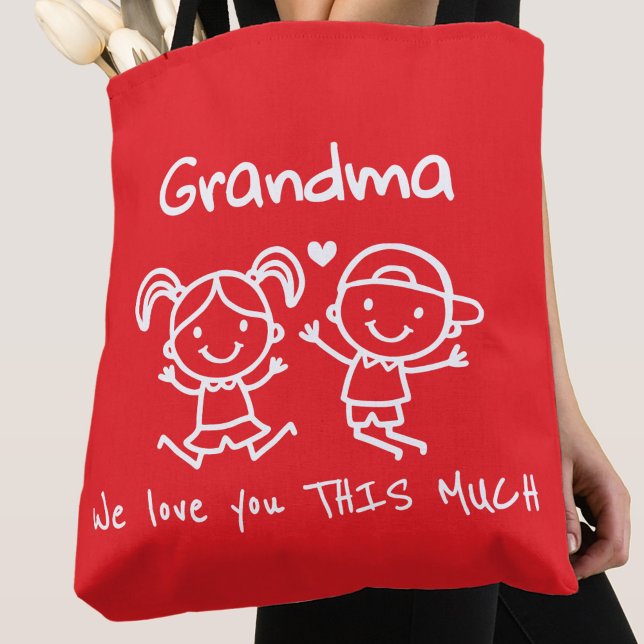 Christmas Love You Grandma Fun Graphic Gift Tote Bag (Creator Uploaded)