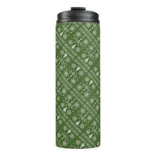 Christmas Lover Cross Pattern Sampler Design Thermal Tumbler