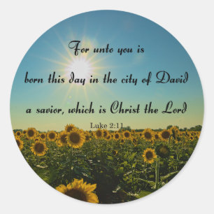 Christmas, Luke 2:11 Classic Round Sticker