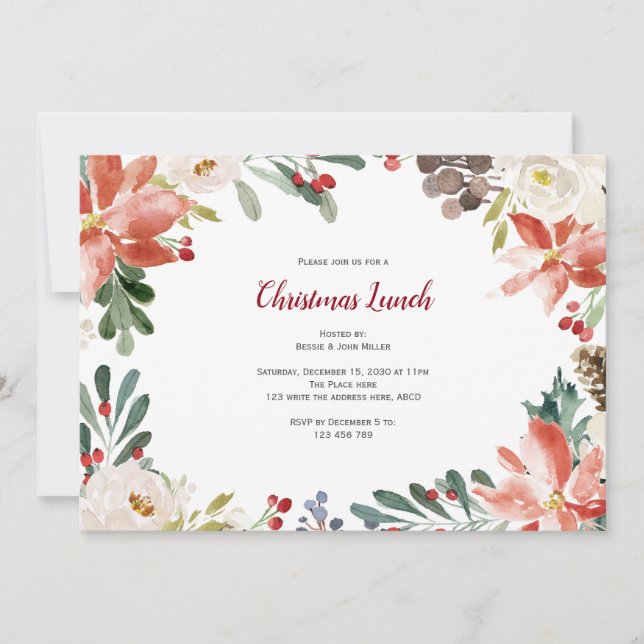 Christmas Lunch, Holiday Party Invitation (Front)