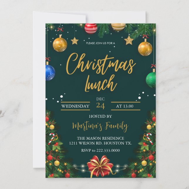 Christmas Lunch Invitations Christmas Brunch (Front)
