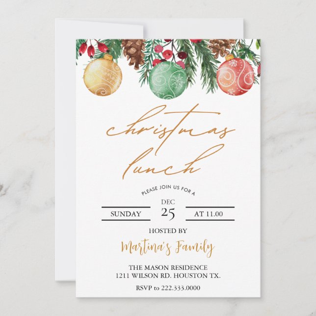 Christmas Lunch Invitations Christmas Brunch (Front)