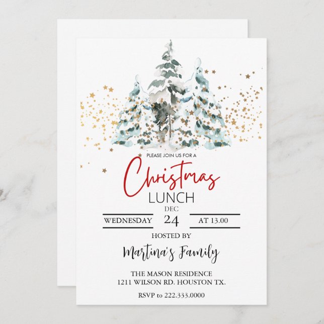 Christmas Lunch Invitations Christmas Brunch (Front/Back)