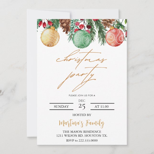 Christmas Lunch Invitations Christmas Brunch (Front)