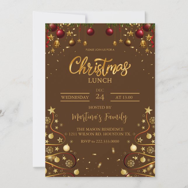 Christmas Lunch Invitations Christmas Party (Front)