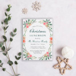 Christmas Luncheon Winter Florals Greenery Invitation<br><div class="desc">An elegant Christmas holiday luncheon invitation featuring watercolor bouquets of pink and coral florals in winter greenery,  a pretty dark green script and simple modern typography. You can personalise the type of event (holiday luncheon,  brunch,  tea party,  birthday party,  bridal shower,  etc.).</div>