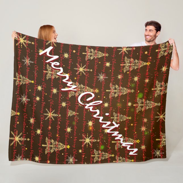 Christmas Luxury Christmas Trees Festive Fleece Blanket (In Situ)