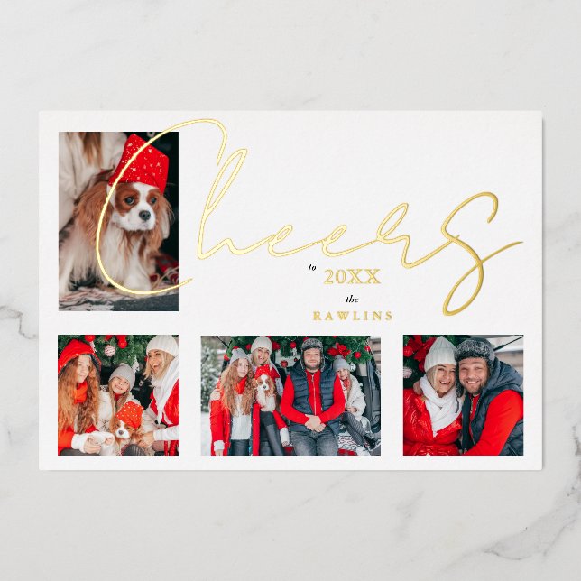 Christmas Luxury Minimalist 4 Photos Family  (Front)