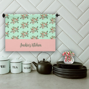 Christmas Macaron Colors Mistletoe Tea Towel