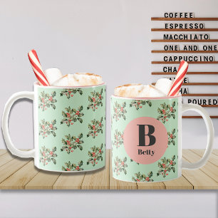 Christmas Macaron Mistletoe Custom Name  Two-Tone Coffee Mug