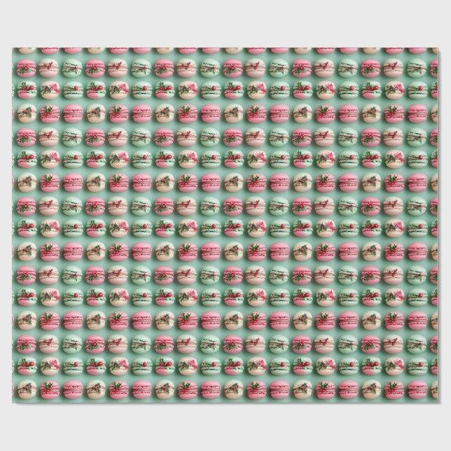 Christmas Macaron Wrapping Paper (Flat)