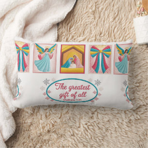 Christmas Machine Embroidery Design – Angel, Lumbar Cushion