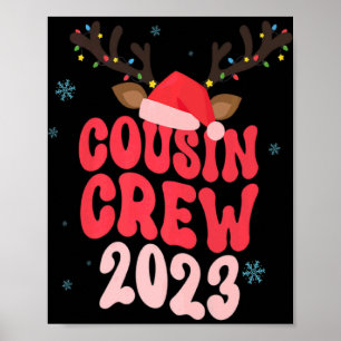 Christmas Maching Cousin Crew Riendeer Xmas Lights Poster