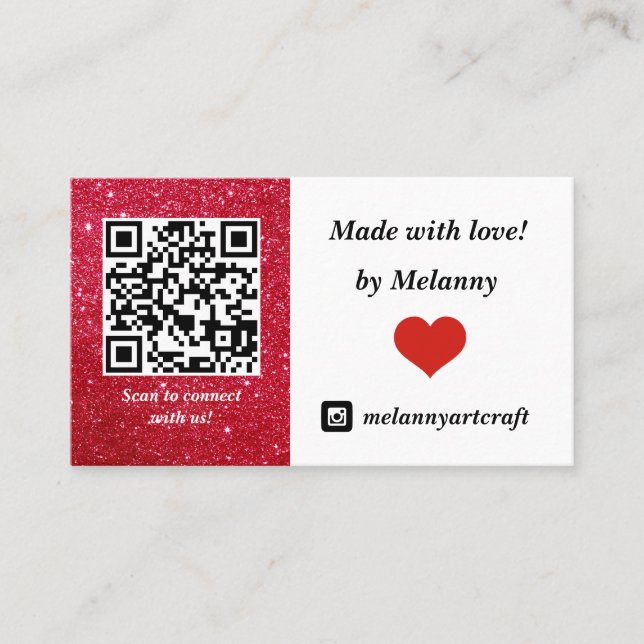 Christmas Made with Love Business Card (Front)