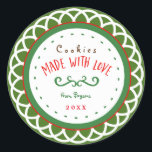 Christmas "Made With Love" Holiday Gift Sticker<br><div class="desc">Christmas "Made With Love" Holiday Gift Sticker. Add your own custom text or leave blank.</div>