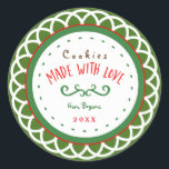 Christmas "Made With Love" Holiday Gift Sticker<br><div class="desc">Christmas "Made With Love" Holiday Gift Sticker. Add your own custom text or leave blank.</div>