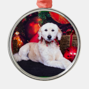 Christmas - Maggie - GoldenDoodle Metal Tree Decoration