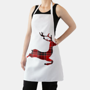 Christmas magic apron with flannel deer