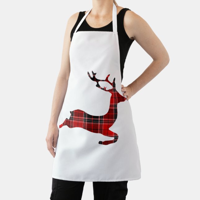 Christmas magic apron with flannel deer (Insitu)