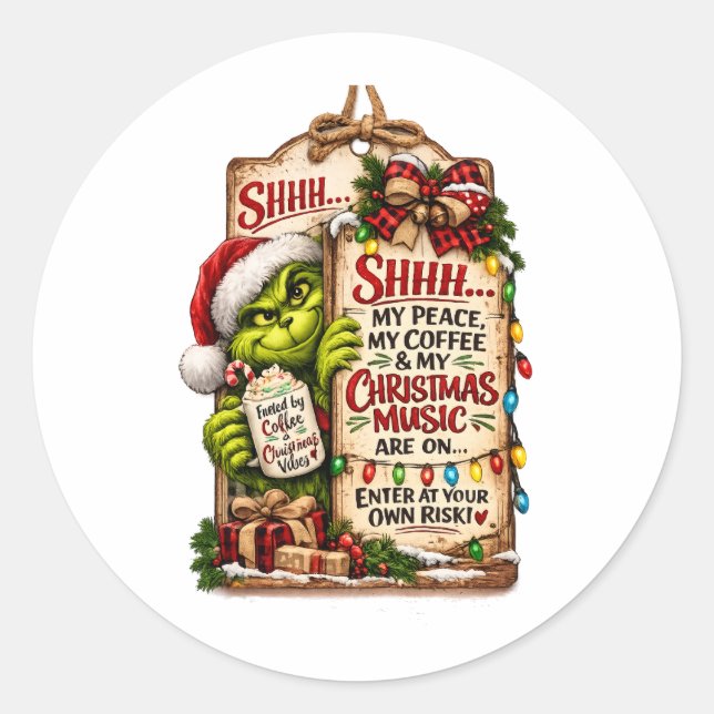 Christmas Magic Classic Round Sticker (Front)