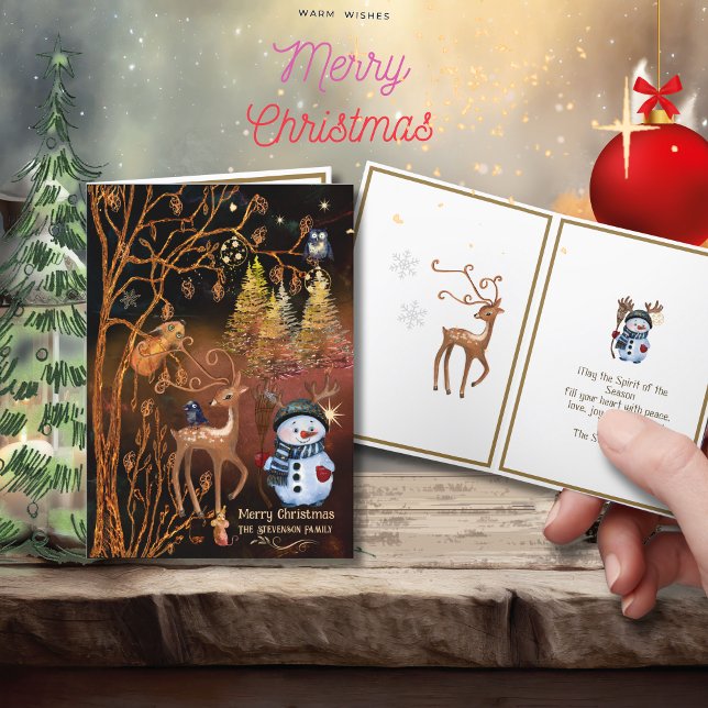  Christmas Magic  - Cute Woodland Animals Holiday Card (Christmas Magic - Cute Woodland Animals Holiday Card)