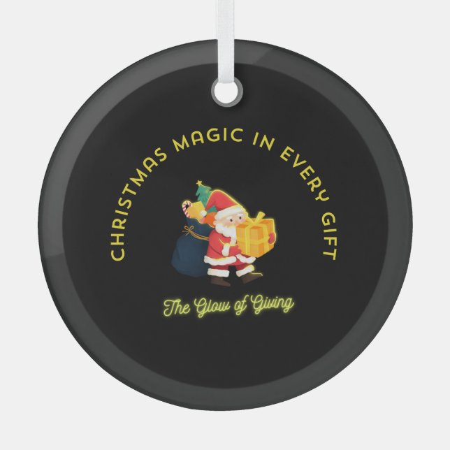 Christmas Magic in Every Gift Glass Tree Decoration (Front)