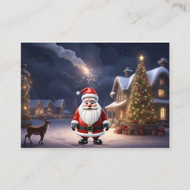 Christmas Magic is in the air and new year santa Business Card (Front)